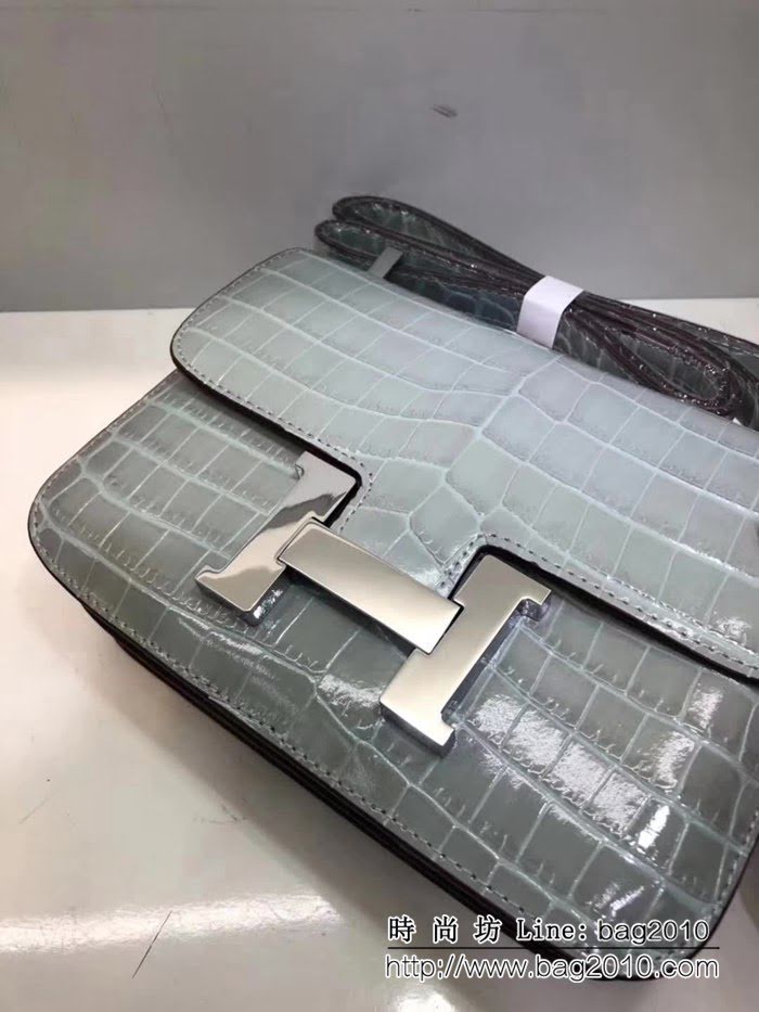 愛馬仕Hermes進口原版鱷魚紋牛皮 空姐包 可單肩斜跨 0AM1768